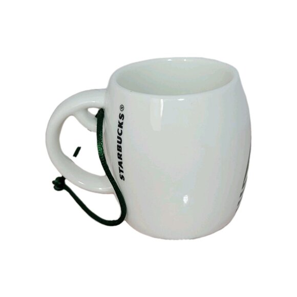 Starbucks 2010 Mini Demitasse Coffee Cup Mug 3 oz Green Siren Mermaid Ornament - Picture 6 of 6